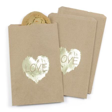 HORTENSE HEWITT Brush of Love Treat Bags, Kraft - Blank 42267